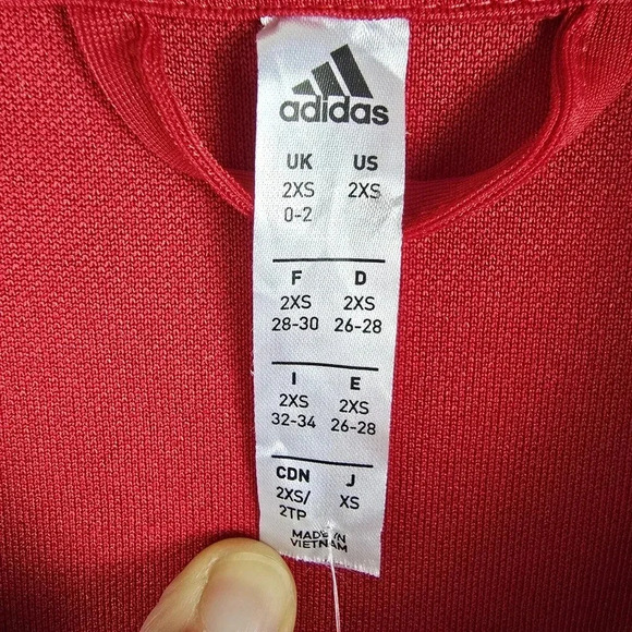 NWT Adidas Women's Climalite Zip Up Track Jacket Bright Red Size 2XS - Picture 10 of 11